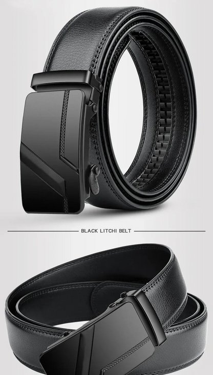 Men's belt with automatic buckle